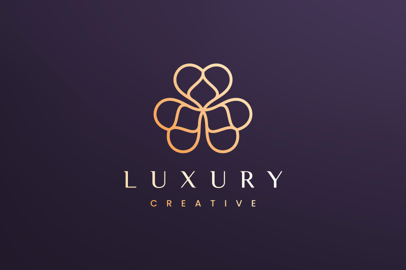 Clover leaf logo concept luxury style By Murnifine Creative | TheHungryJPEG