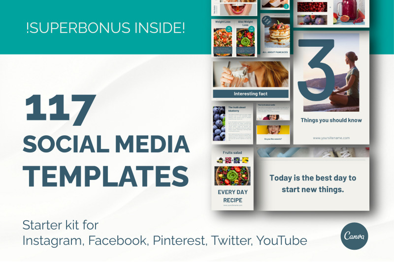 Canva Social media templates starter kit. By Handy template | TheHungryJPEG