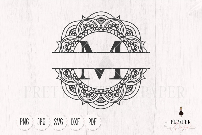 Split monogram M svg, Monogram frame svg By PLPaperDesigns | TheHungryJPEG