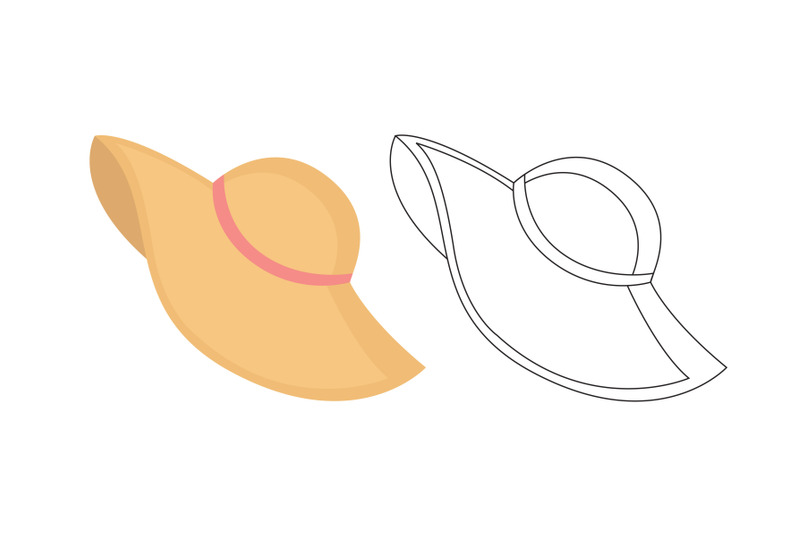 Beach Hat Fill Outline Icon By Printables Plazza | TheHungryJPEG