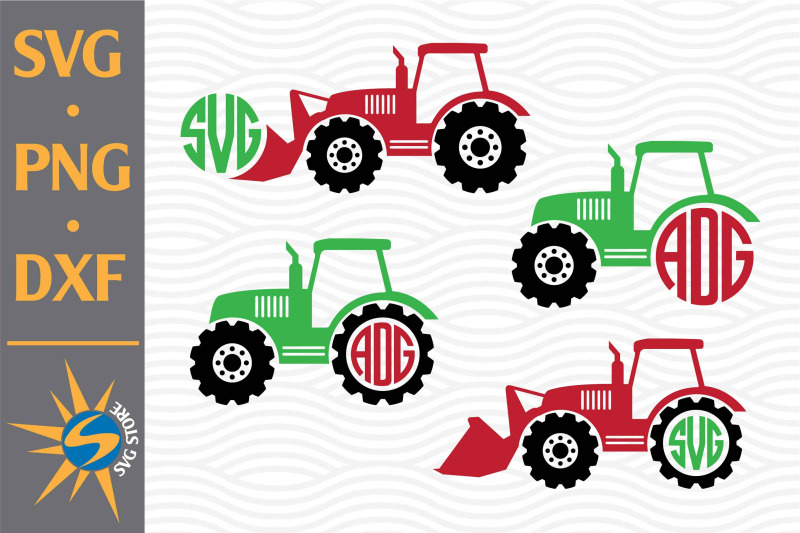 Tractor Monogram SVG, PNG, DXF Digital Files Include By SVGStoreShop