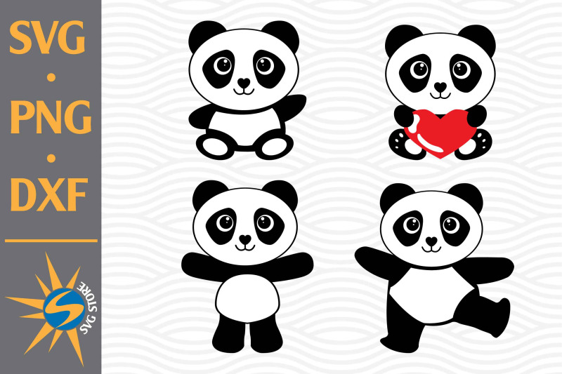 Panda SVG, PNG, DXF Digital Files Include By SVGStoreShop | TheHungryJPEG