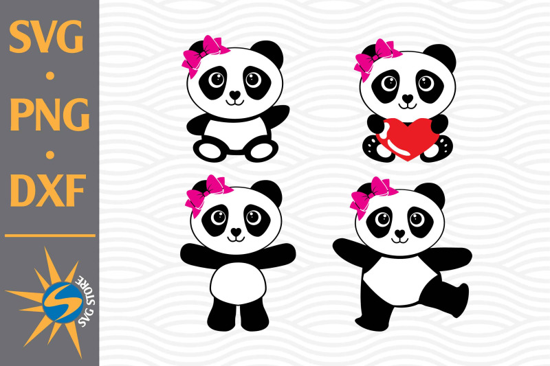 Panda SVG, PNG, DXF Digital Files Include By SVGStoreShop | TheHungryJPEG