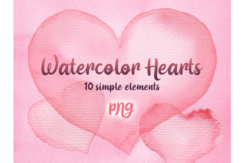 Watercolor hearts By Mantiska | TheHungryJPEG