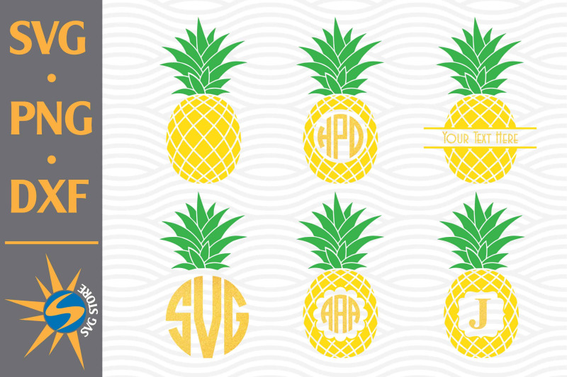 Pineapple Monogram SVG, PNG, DXF Digital Files Include By SVGStoreShop ...