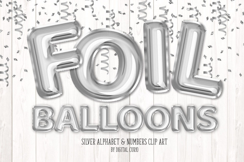 Silver Foil Balloon Alphabet Clipart By Digital Curio | TheHungryJPEG