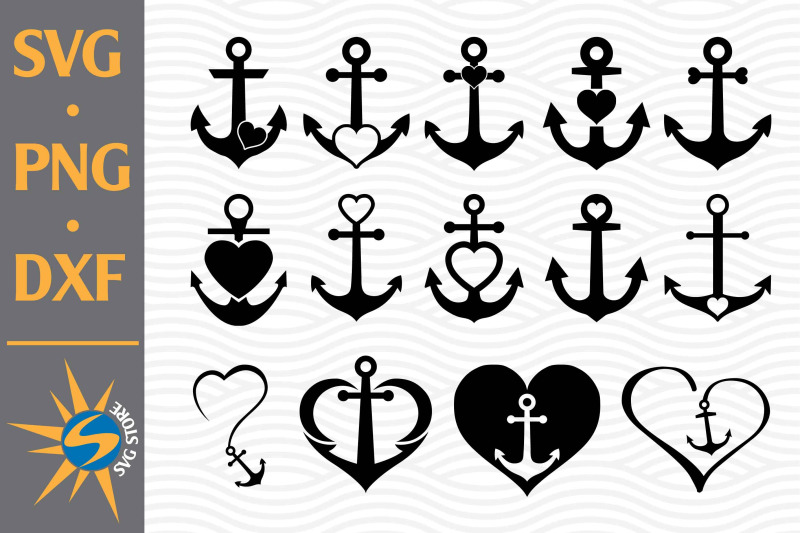 Heart Anchor SVG, PNG, DXF Digital Files Include By SVGStoreShop ...