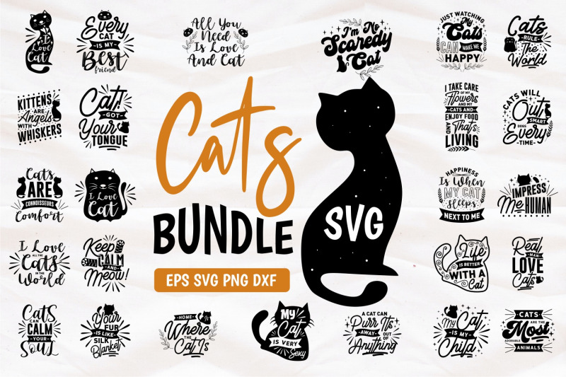 Cats SVG Bundle Quotes, Cats Quotes By Universtock | TheHungryJPEG