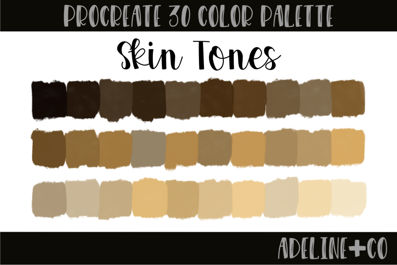 30 Color Skin Tones Palette By Adelineandco Thehungryjpeg 