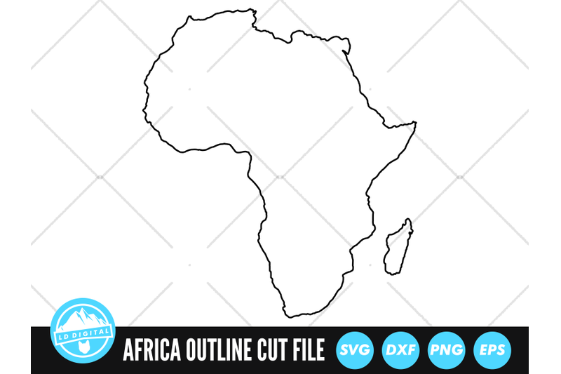 Africa Outline SVG File | Africa Cut Files By LD Digital | TheHungryJPEG