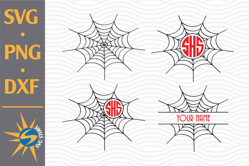 Spider Web Monogram SVG, PNG, DXF Digital Files Include By SVGStoreShop ...