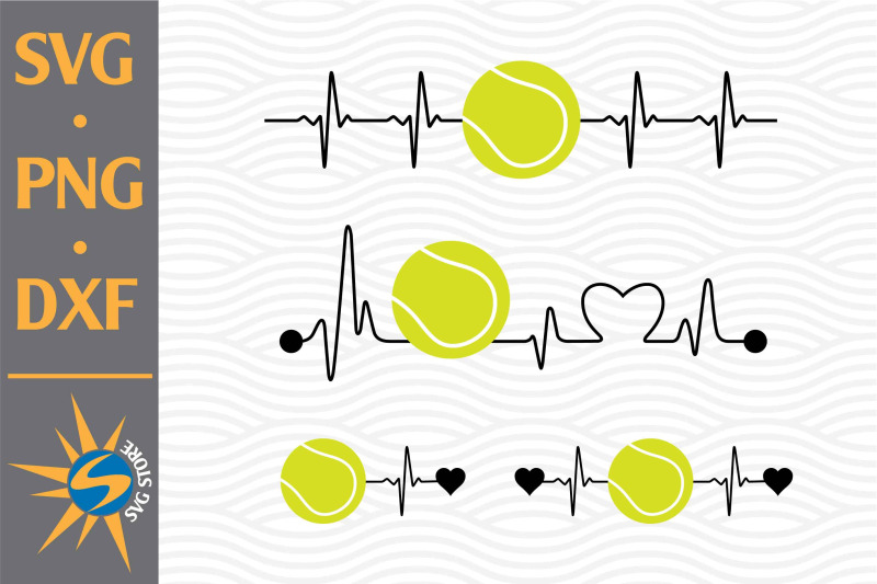 Tennis Heartbeat SVG, PNG, DXF Digital Files Include By SVGStoreShop ...