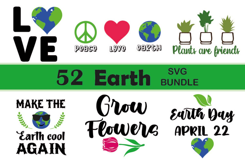 Earth Svg Bundle, Earth Day Svg Cut File, Greenlife Svgs By Paper 