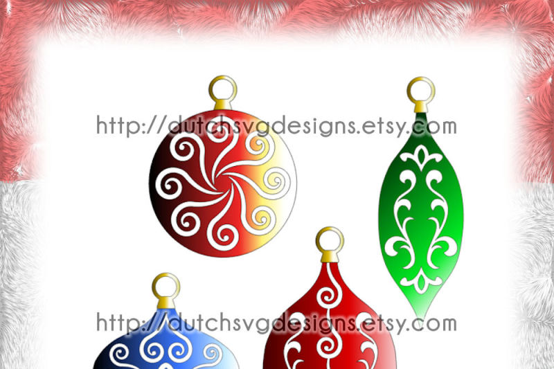 Christmas Ornaments Cutting Files With Swirls In Jpg Png Studio3 Svg Eps Dxf For Cricut Silhouette Balls Bulb Xmas Tree Decoration By Dutch Svg Designs Thehungryjpeg Com