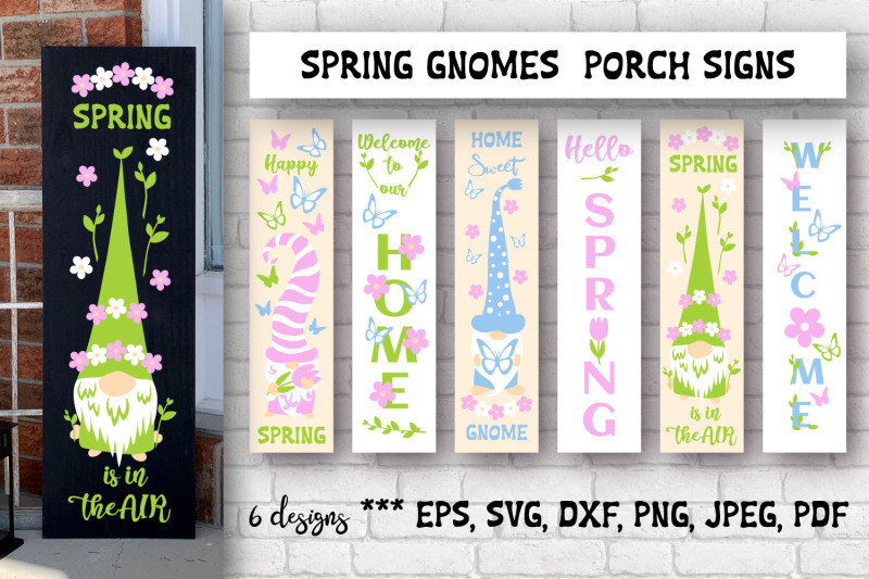 Download Spring Gnomes Porch Signs Bundle Svg Cutting Files By Inkoly Thehungryjpeg Com