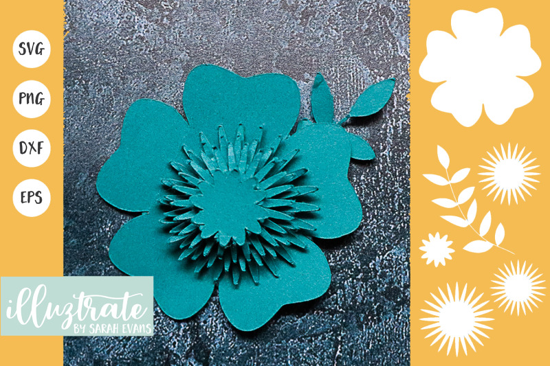 3D Flower Template SVG | DIY Flower SVG | Paper Flower SVG By PicPixPic ...