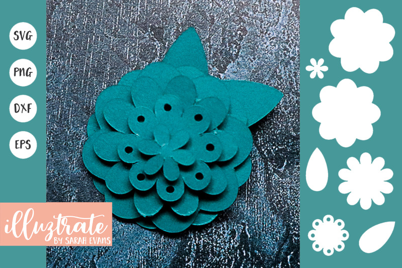 3D Flower Template SVG | DIY Flower SVG | Paper Flower SVG By PicPixPic ...