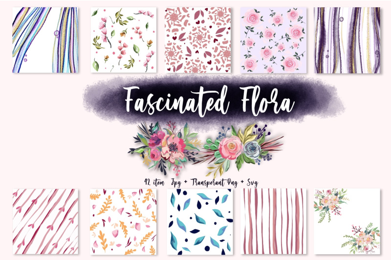 Fascinated Flora Collection By ArtstudioByKhushbu | TheHungryJPEG