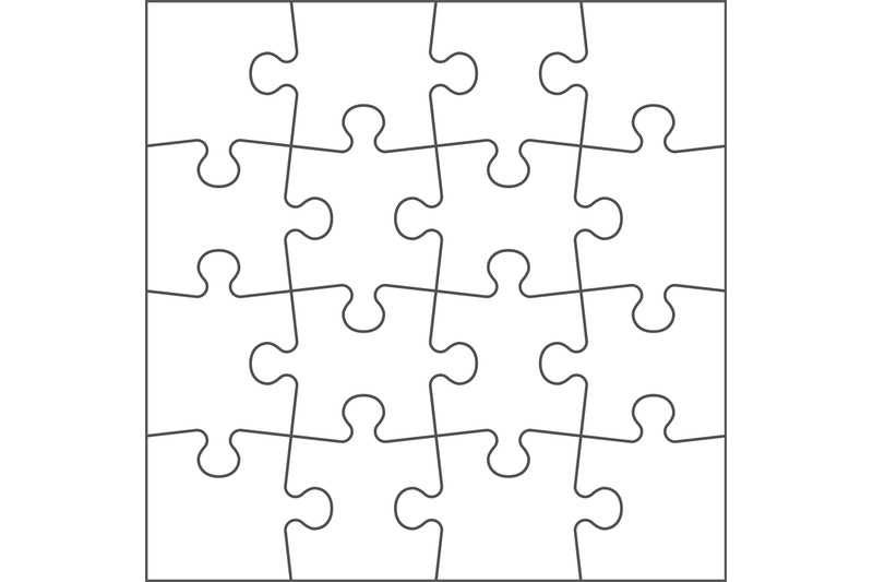 Parts of puzzle. White jigsaw infigraphic template, blank matching par By  YummyBuum
