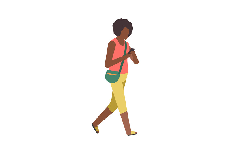 woman walking cartoon