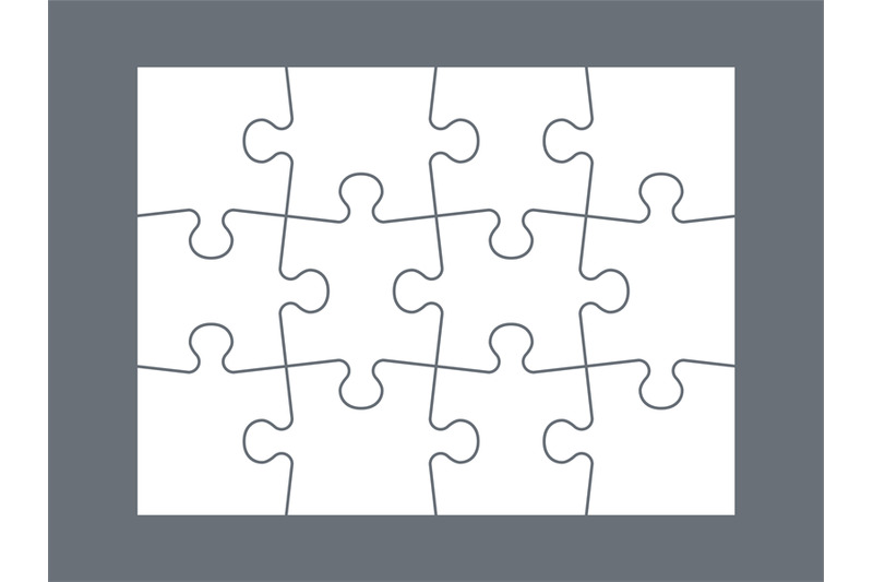 Parts of puzzle. White jigsaw infigraphic template, blank matching par By  YummyBuum