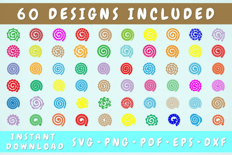 Rolled Paper Flower SVG Mega Bundle - 60 Designs By ...