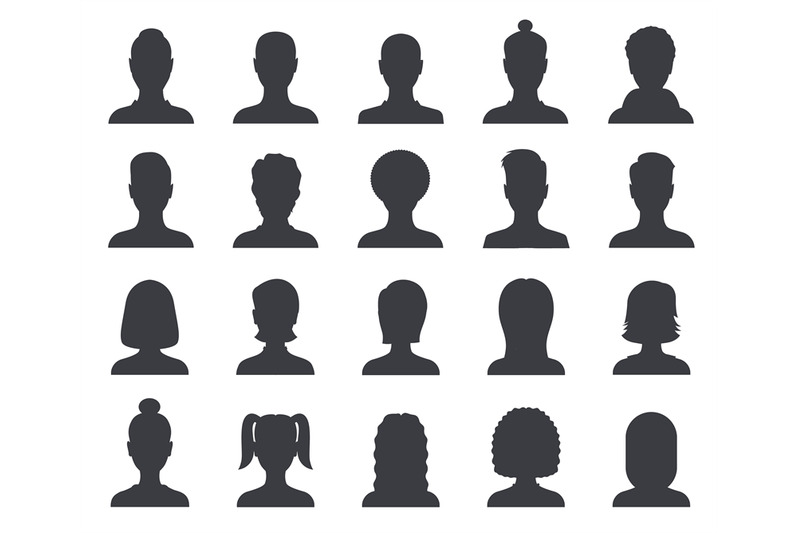 Monochrome woman avatar silhouette. User icon vector in trendy