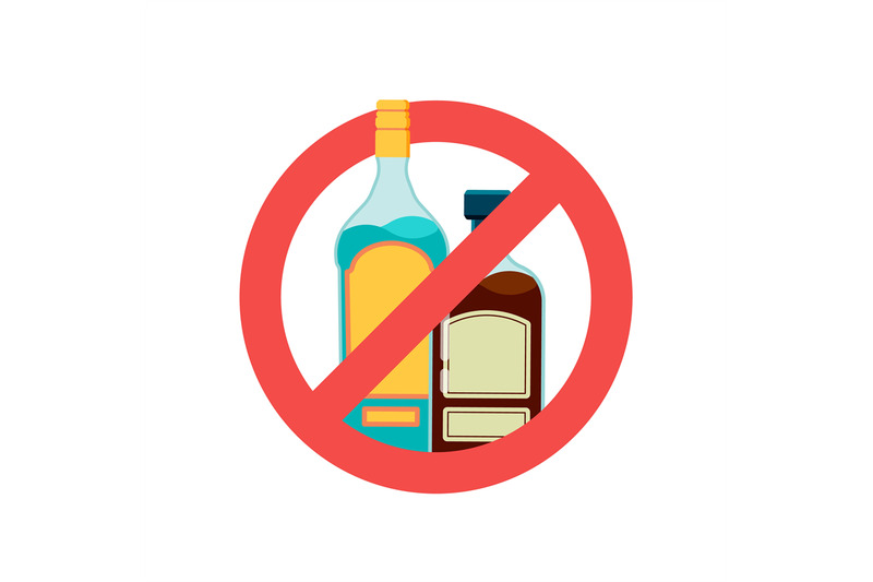 Premium Vector  No alcohol icon. alcoholic drink prohibition sign