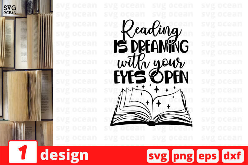 Reading is dreaming With your eyes open SVG Cut File By SvgOcean ...