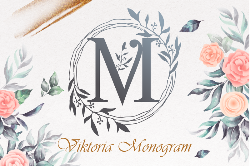 Viktoria Monogram By figuree | TheHungryJPEG