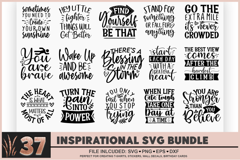Inspirational SVG Bundle By Regulrcrative | TheHungryJPEG