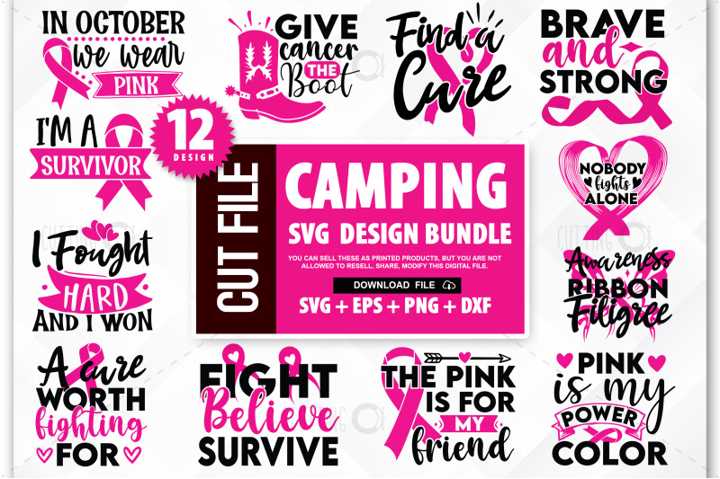 Download Cancer Awareness Svg Bundle Breast Cancer Svg October Pink By Designavo Thehungryjpeg Com