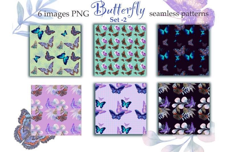 Butterflies Digital Paper,seamless pattern By Marine Universe ...