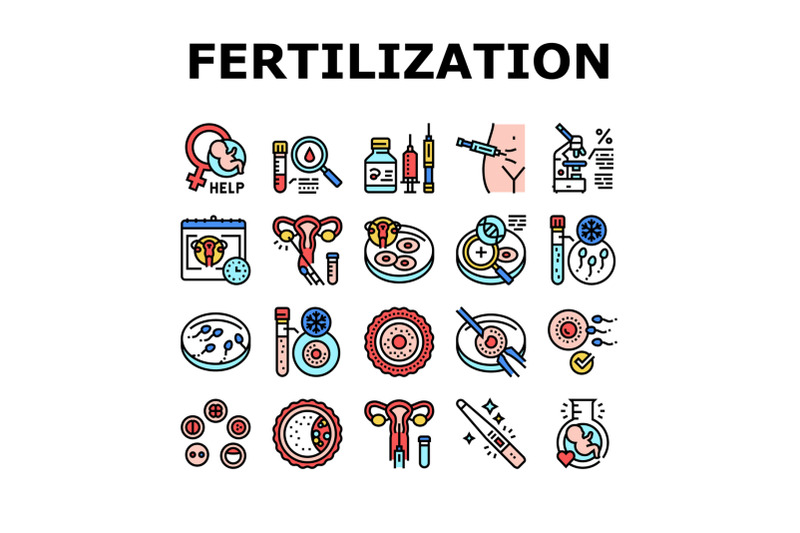 Fertilization Treat Collection Icons Set Vector By vectorwin ...