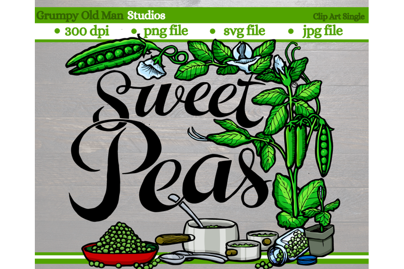 Download Sweet Peas Vegetables Garden Labels By Grumpy Old Man Studios Thehungryjpeg Com