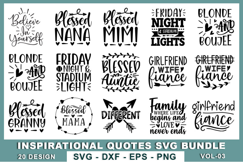 Inspirational Quotes SVG Bundle vol-03 By teewinkle | TheHungryJPEG