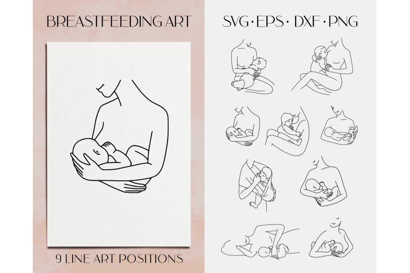 Download Breastfeeding Svg Clipart Mom And Newborn Art Woman Line Art By Anmark Thehungryjpeg Com