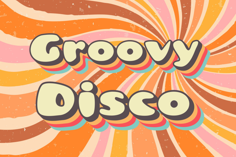 Groovy Disco 70s Font By ampersand TheHungryJPEG.com.
