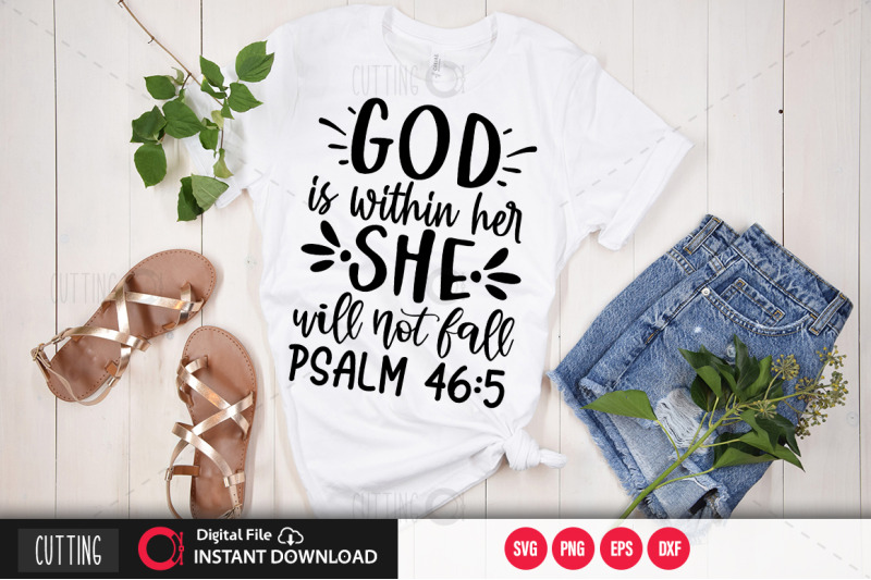 god is within her she will not fall psalm 46 5 svg By Regulrcrative ...