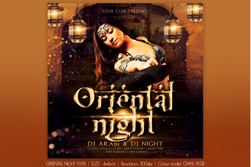 Oriental night. Hookah Flyer. Клуб oriental.