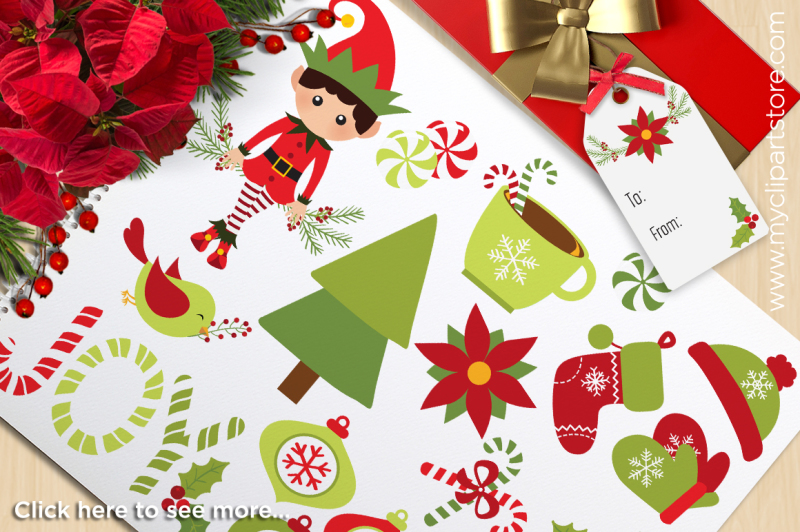 Download Free Christmas Joy Elf And Snow Globe Vector Clipart Crafter File