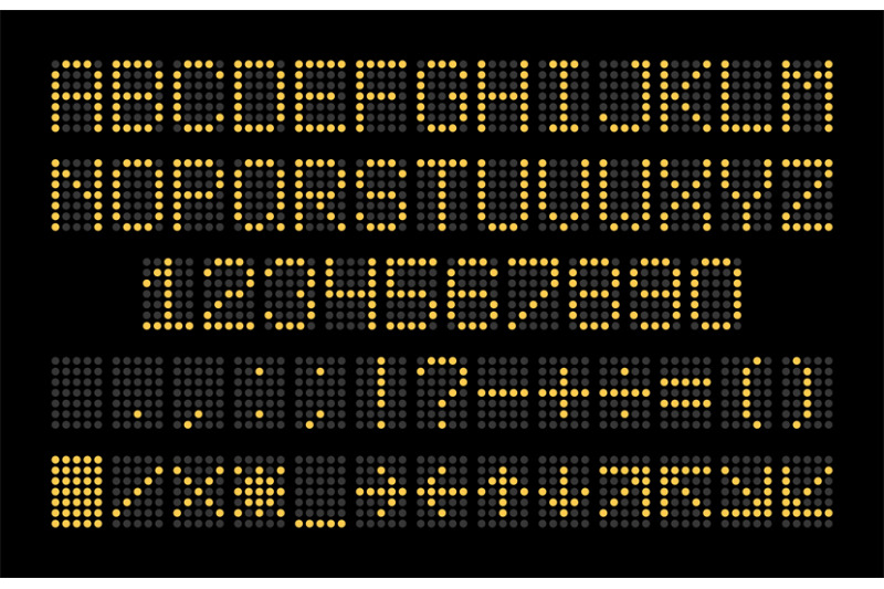 Badeværelse Perversion cigaret Led display font. Dot light english alphabet, electronic digital board By  YummyBuum | TheHungryJPEG