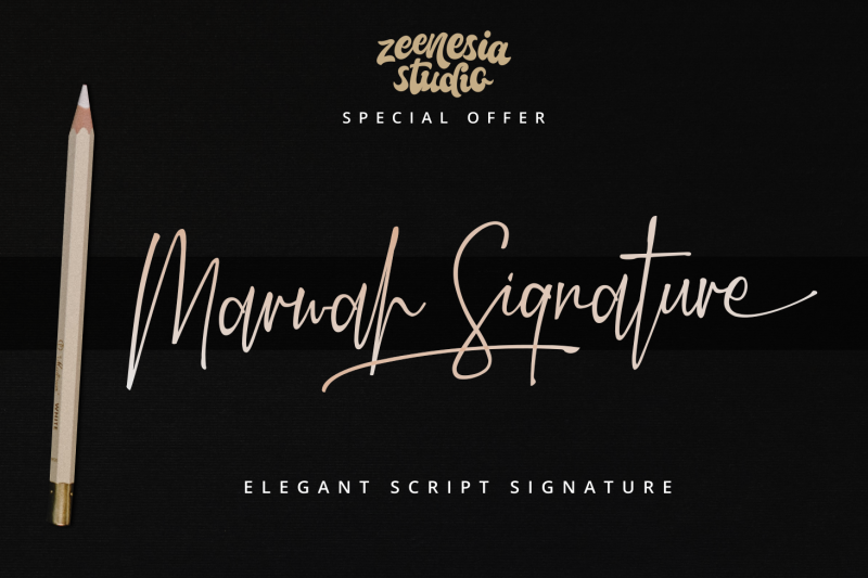 Marwah Signatre By zeenesia studio | TheHungryJPEG