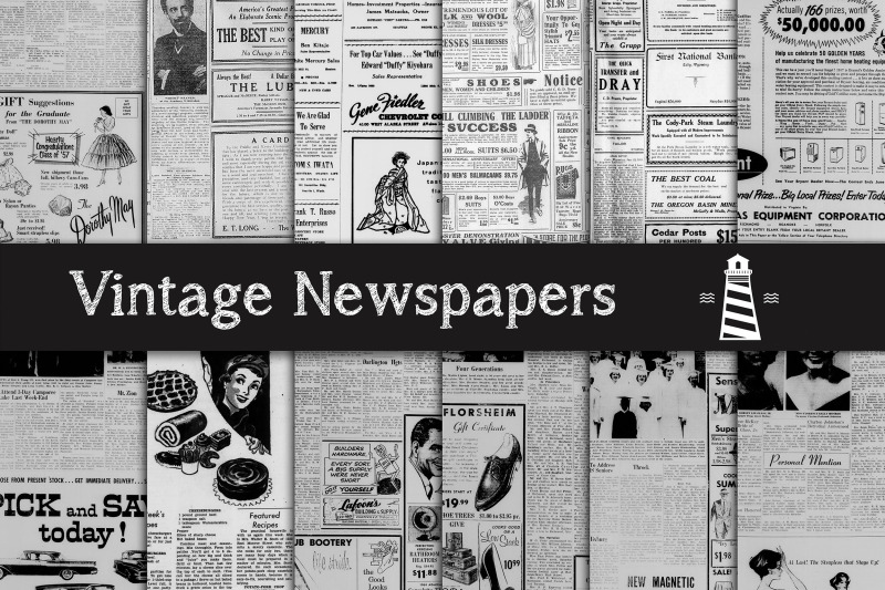 Antique Newspaper Advertising By North Sea Studio Thehungryjpeg