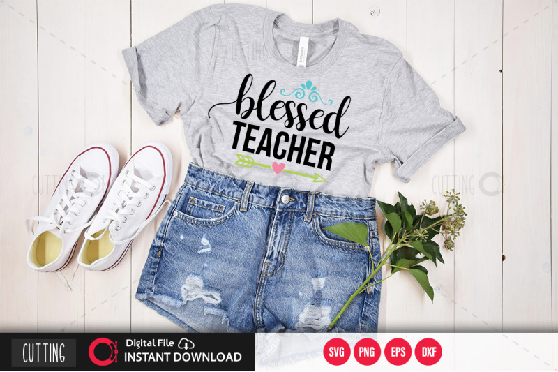 Blessed teacher svg By DESIGNAVO | TheHungryJPEG