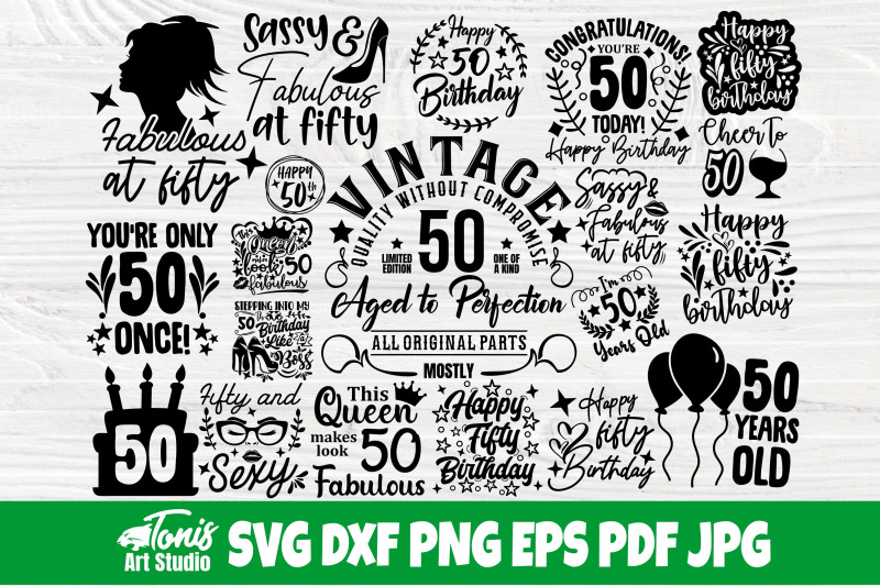 50th Birthday SVG Bundle, Fifty Birthday Shirt Svg By TonisArtStudio ...