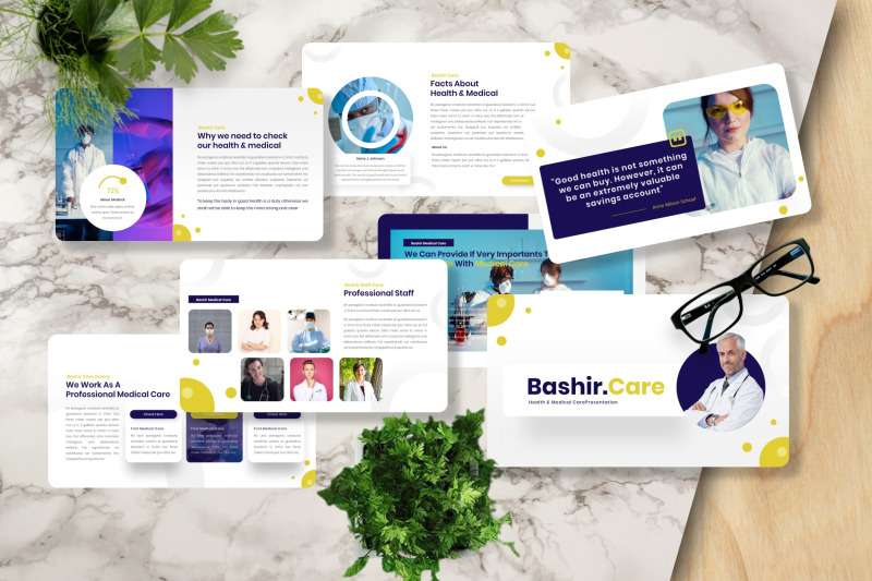 Bashir - Medical Care Powerpoint Template By Yumnacreative | TheHungryJPEG