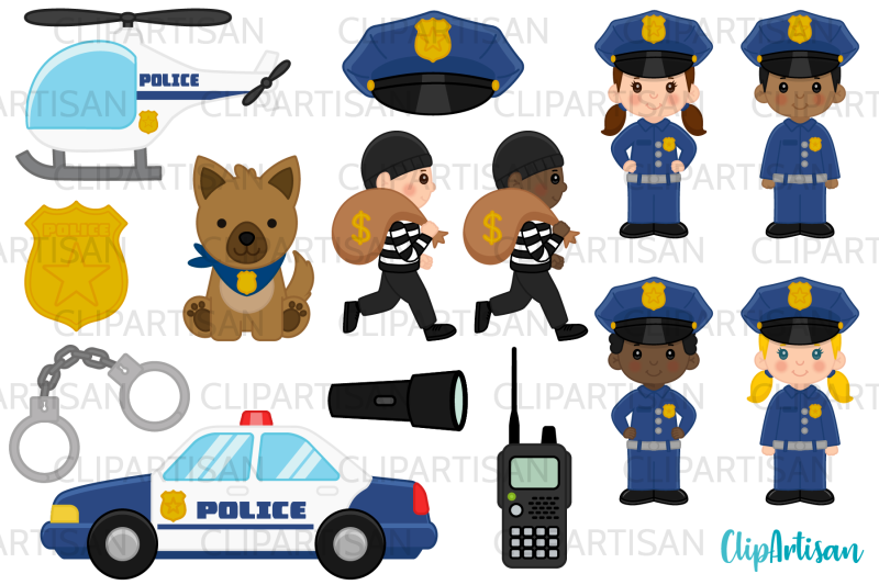 Cops Clipart, Police Officer Clip Art, Community Helpers By ClipArtisan ...