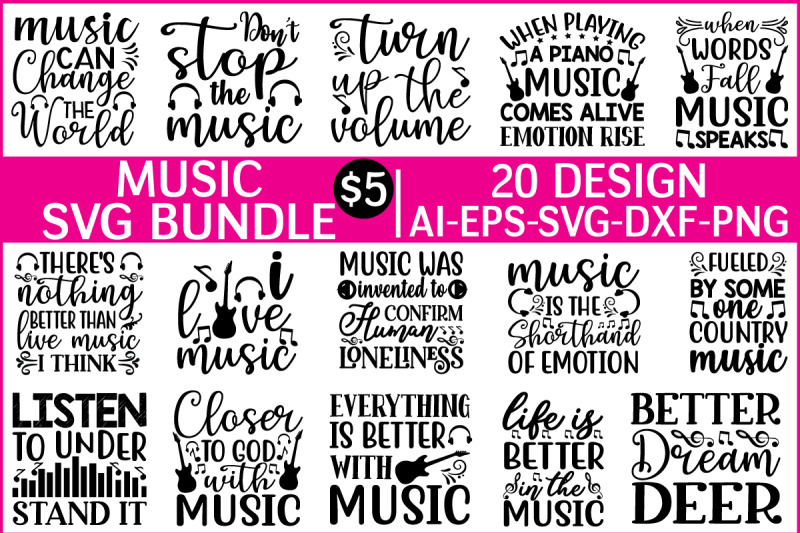 music svg bundle vol - 1 By BDB graphics | TheHungryJPEG