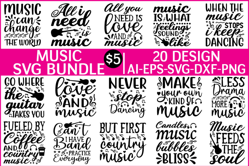 music svg bundle vol - 2 By BDB graphics | TheHungryJPEG